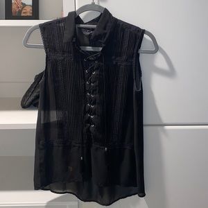 The Kooples black sleeveless top